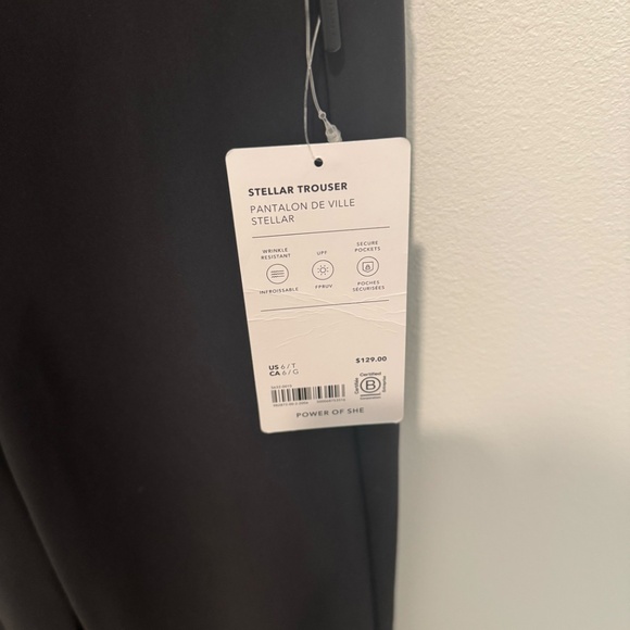 Athleta Stella Trouser Black Straight Leg Women's Pants 6T - Picture 5 of 5